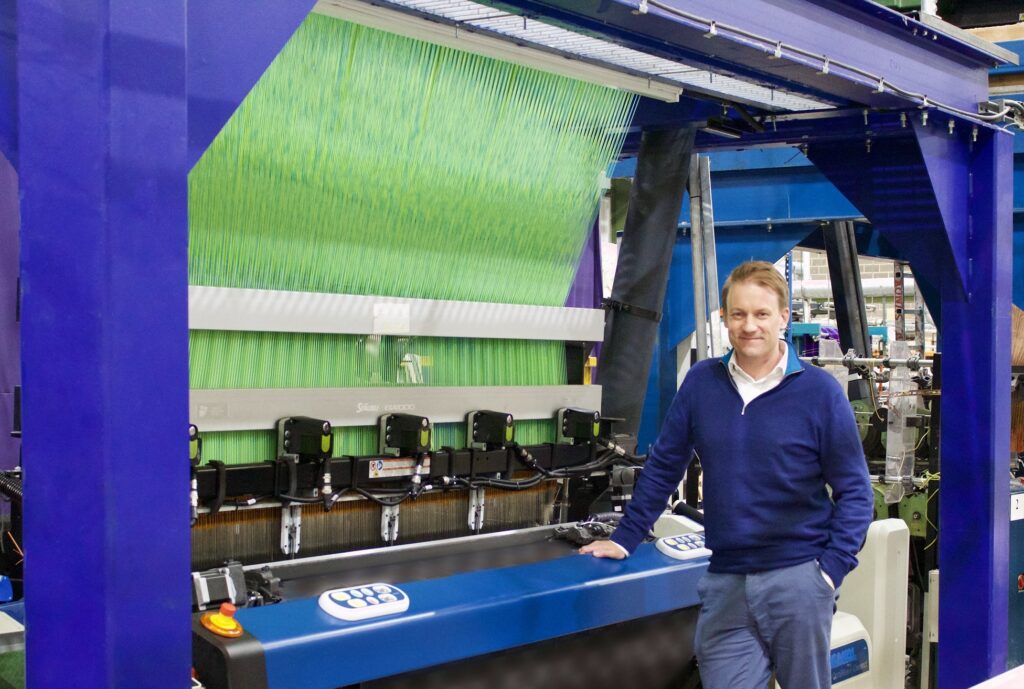 Oliver Platts with new loom. 